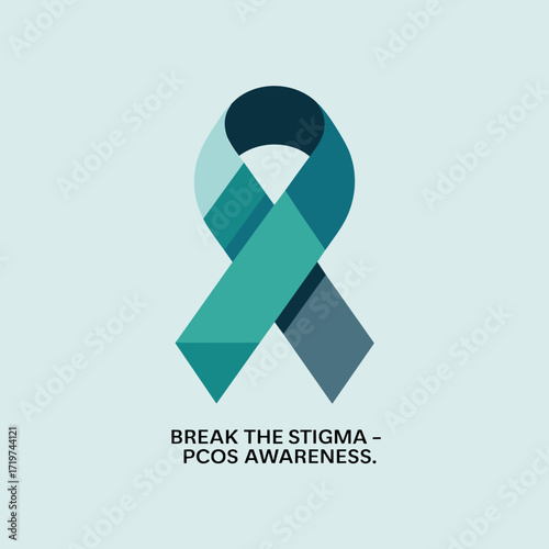Break the Stigma PCOS Awareness Ribbon Poster
