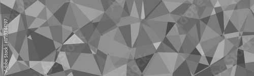 Abstract polygon background in grayscale tones with geometric triangular shapes forming a modern textured design.