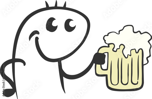 Design of funny character with beer