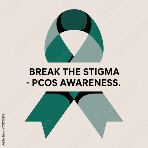 Break the Stigma PCOS Awareness Ribbon Poster