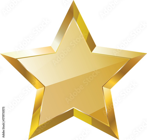 3d golden star vector illustration 