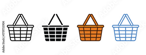 Basket handle icon vector. Market, shopping basket, storage symbol. vector illustration.