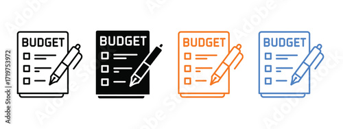 Budget planning document icon vector. personal finance planning or business accounting, offering clarity and control symbol. vector illustration.