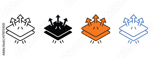 Material permeability, breathability icon vector. Breathable layered fabric with moisture wicking technology symbol. vector illustration.
