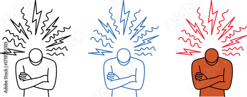 Verbal abuse, Emotional abuse, Bullying, Harassment, Aggression, Psychological abuse icon vector. stress, anxiety and mental health challenges symbol. vector illustration.