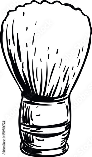 Closeup of Shaving Brush Silhouette Vector Design 