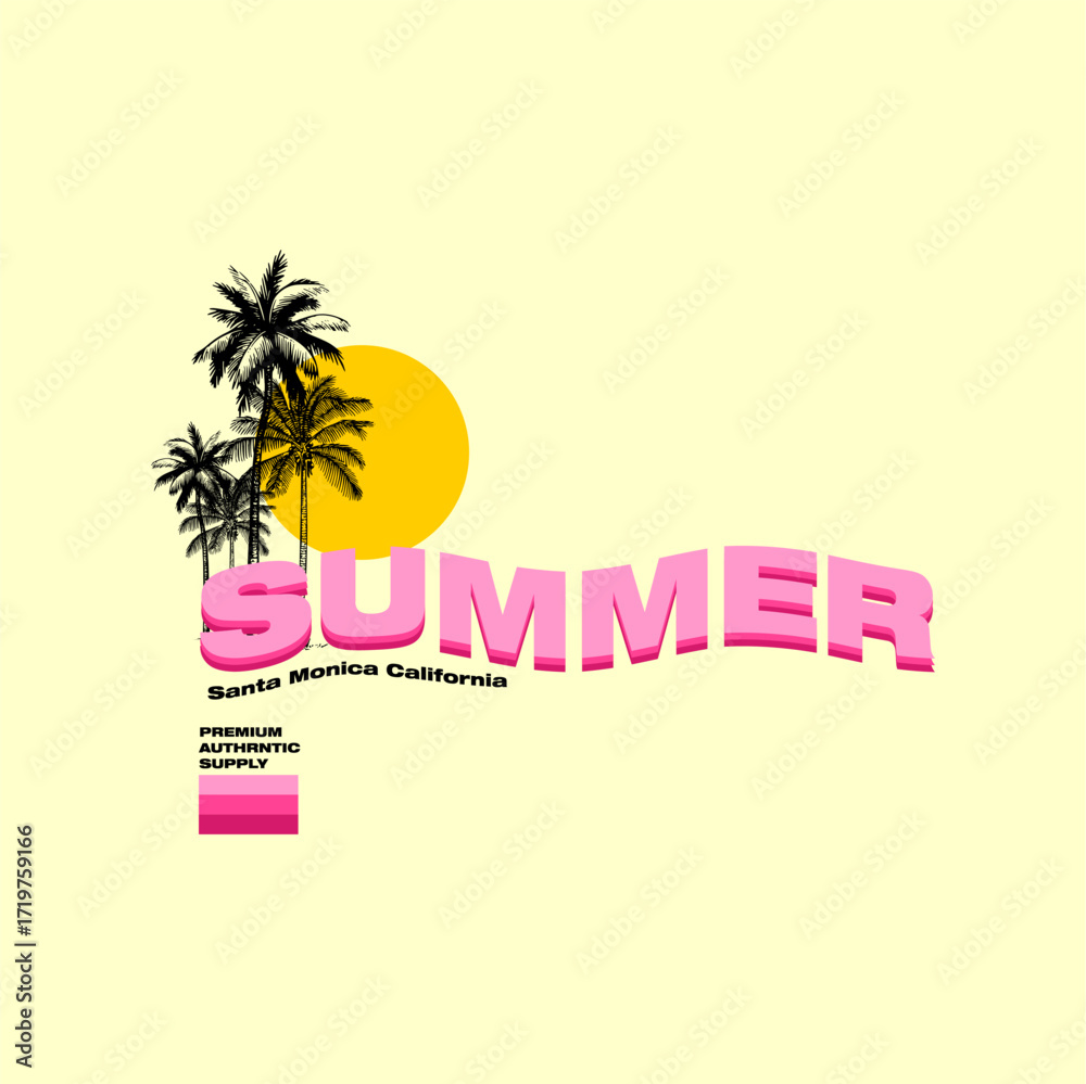 Naklejka premium santa monica summer simple vi...
