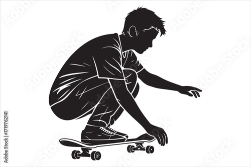 Skateboard on Urban Street – Extreme Sport and Youth Lifestyle Background