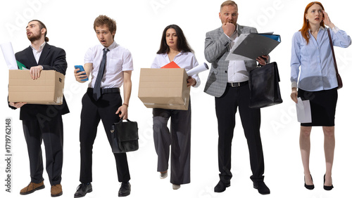 Schilderij op canvas Office workers in shock after losing jobs and reading bad news