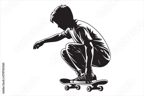 Skateboard on Urban Street – Extreme Sport and Youth Lifestyle Background