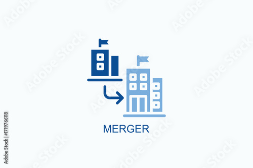Merger Icon Or Logo Isolated Vector Illustration