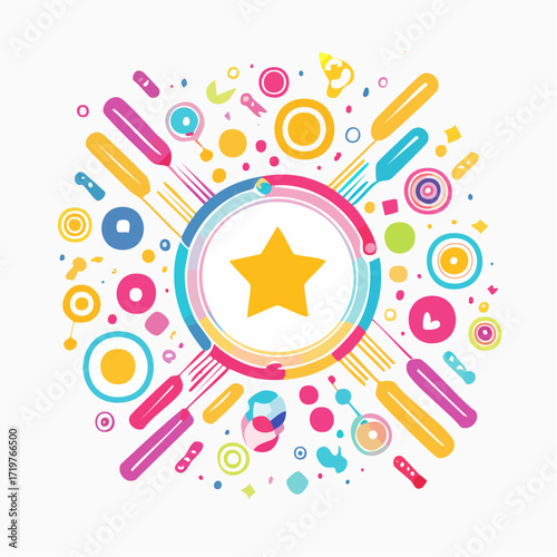 Abstract burst with a central star