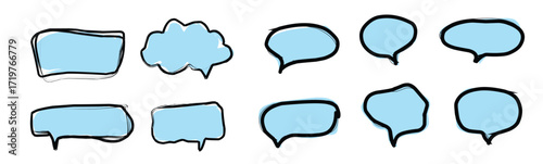 group of speech bubble with blue color background.eps