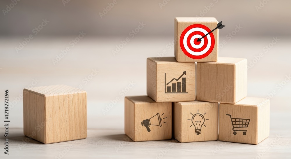 Obraz premium Goal success growth and progress inspire achievement and strategic business objective focus