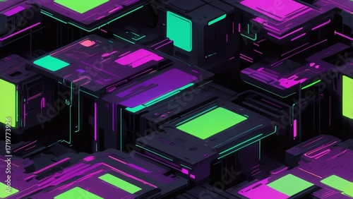 Glitch Art Grid: Digital Distortion and Pixelated Effects