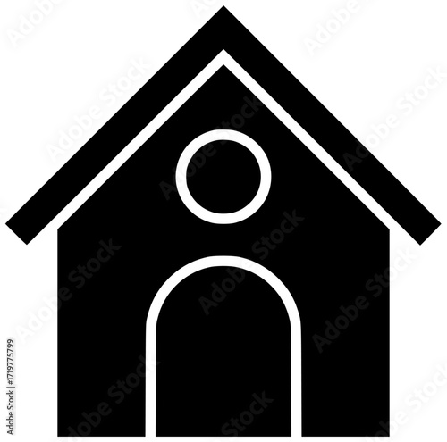 home illustration house silhouette dog logo animal icon pet outline wood doghouse canine roof wooden domestic shelter cute puppy shape for vector graphic background