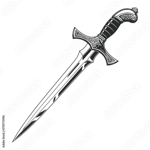 Vector art of ornate dagger