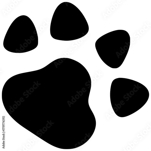 animal illustration dog silhouette pet logo puppy icon paw outline cute symbol cat foot footprint print wild canine cartoon shape with vector graphic background