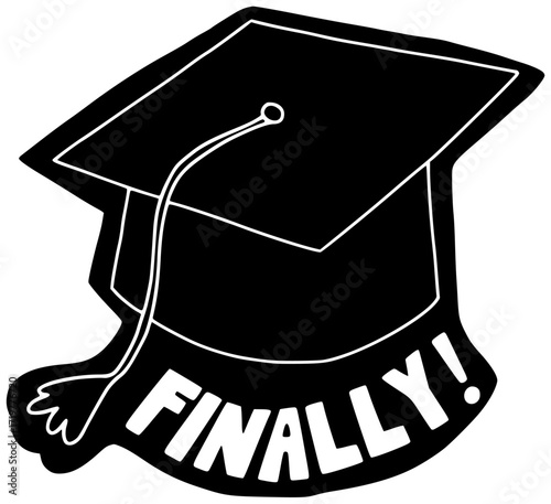 graduation illustration education silhouette university logo success icon student outline school hat college achievement diploma ceremony cap graduate academic shape adults vector graphic background