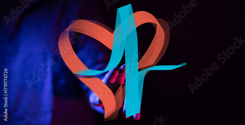 Vibrant neon artwork featur...