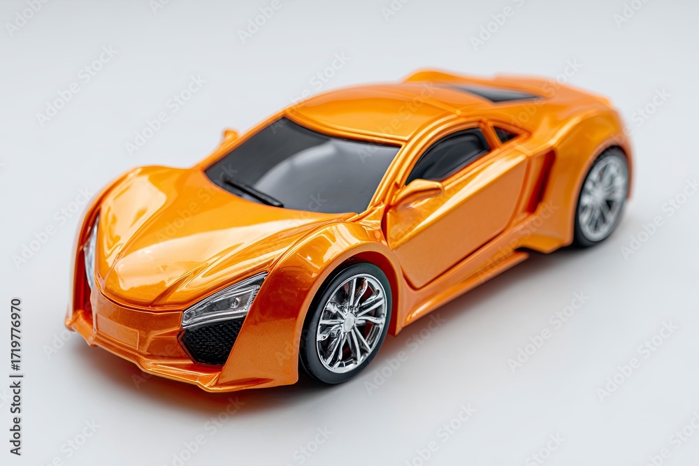 Fototapeta premium Orange Luxury Sports Car Model with Sleek Design and Modern Features