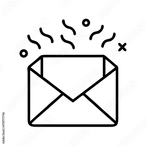 Envelope with confetti representing celebration for New Year  