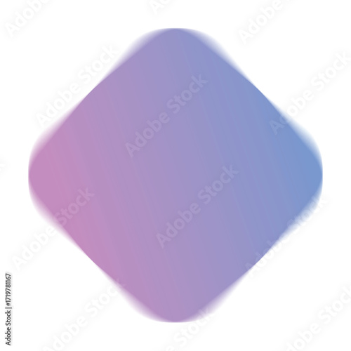 Abstract rounded diamond shape with smooth purple to blue gradient and soft glowing edges.