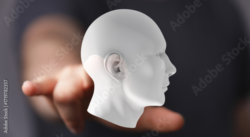 Stock photo of a hand prese...