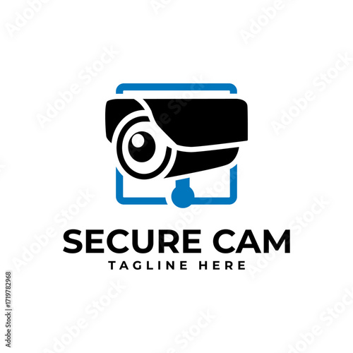 modern secure camera cctv logo design