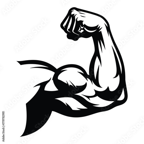 Vector art of flexing bicep muscle