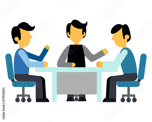 people discuss about bussines illustration