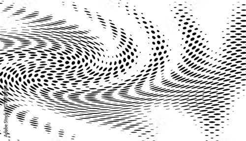 Black and white abstract illusion pattern with halftone effect for sporty and modern background. Fully editable vector element. Vector Format Illustration 