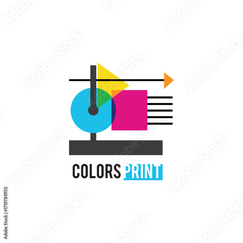 printing house logo, photocopies, Digital printing logo design, Logo for print shop polygraph and print factory, cmyk,rgb, CMYK designs
