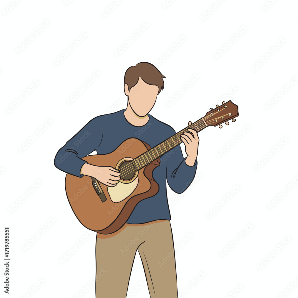 Obraz premium Man playing a classical acoustic guitar