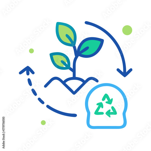 Vector art of sustainable agriculture, promoting ecofriendly farming practices for a healthier planet and a more resilient food system