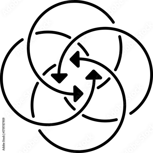 Circular arrows in motion. Abstract cycle flow diagram. Vector
