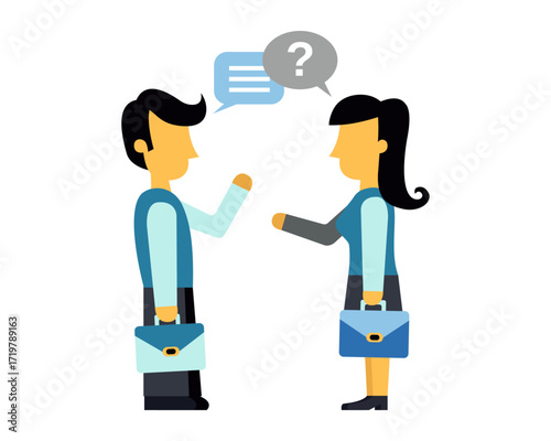 people discuss about bussines illustration