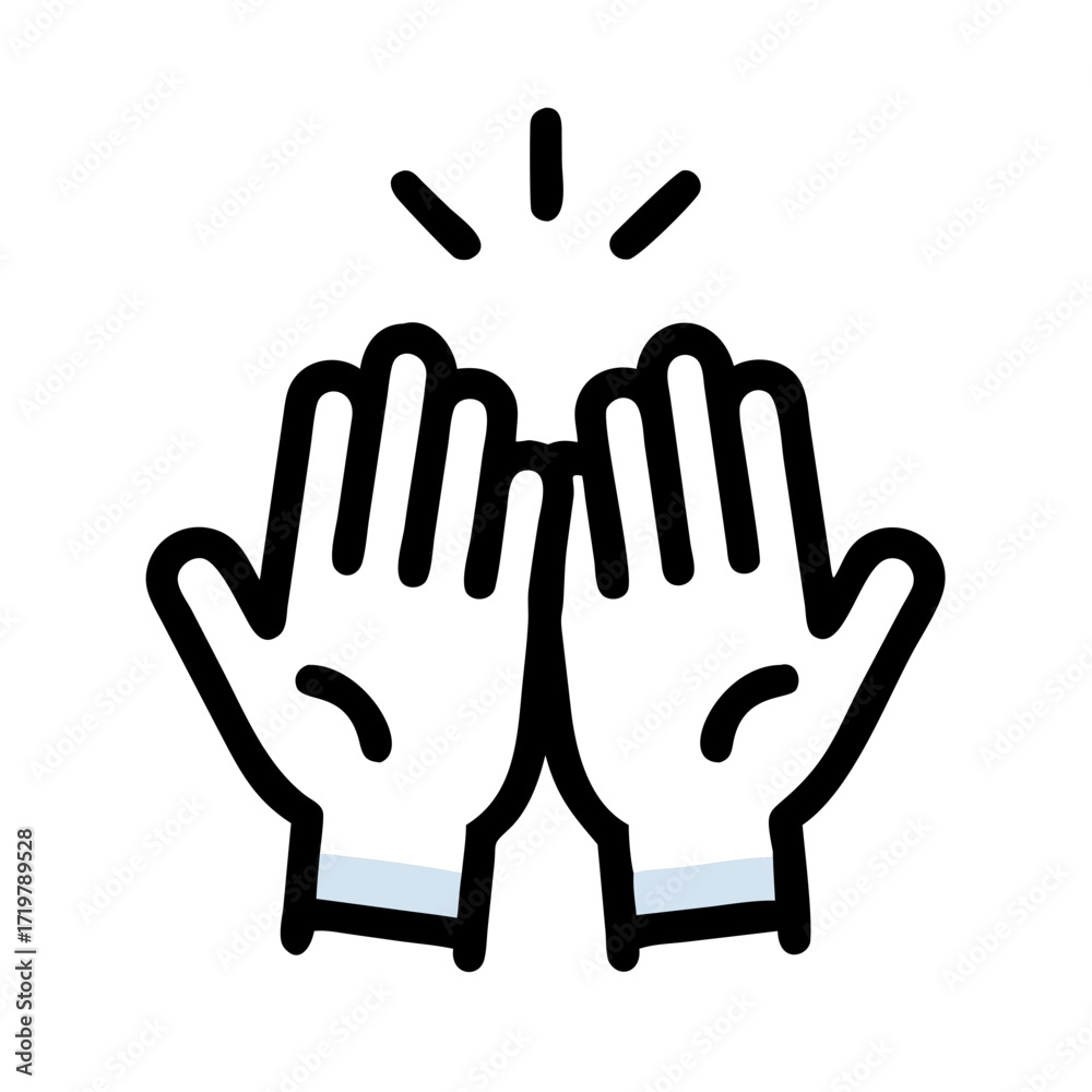 Obraz premium Vector art of a cheerful high five illustration, symbolizing teamwork, success, and celebration with a touch of playful energy and positive vibes