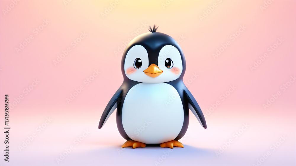Fototapeta premium Cute animals on a simple background