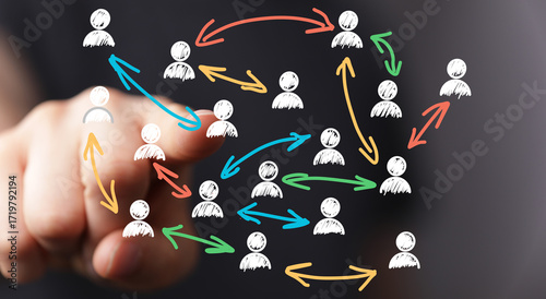 Visual representation of networking, connections and business growth strategy. Ideal for presentations.