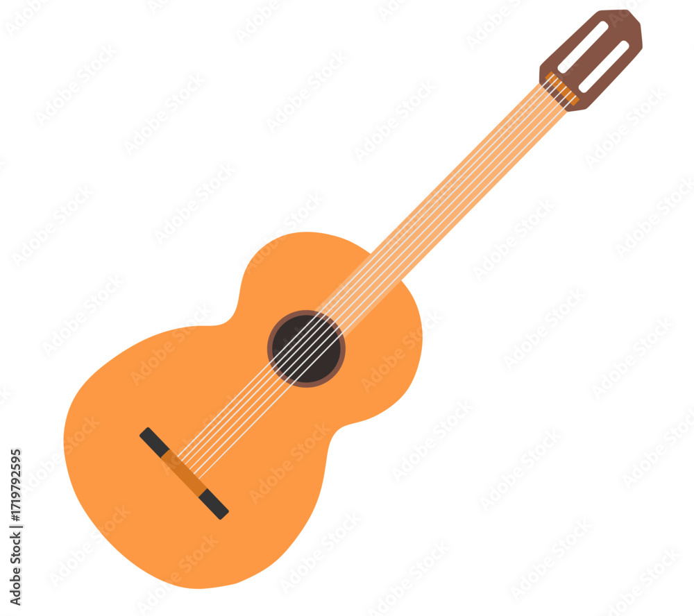 Fototapeta premium Classic Acoustic Guitar Illustration A Vibrant Vector Graphic