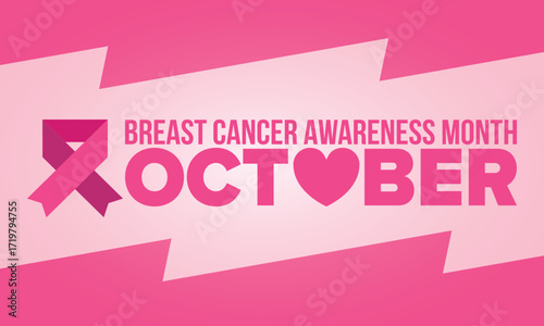 Breast Cancer Awareness Month. Pink october. Pink ribbon. Woman healthcare. Celebrate annual. Medic concept. Girl solidarity. Cancer prevention. Female disease. Poster, banner and background. Vector
