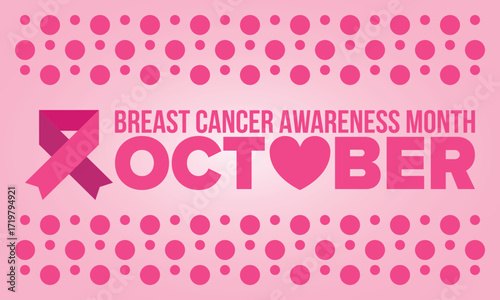 Breast Cancer Awareness Month. Pink october. Pink ribbon. Woman healthcare. Celebrate annual. Medic concept. Girl solidarity. Cancer prevention. Female disease. Poster, banner and background. Vector