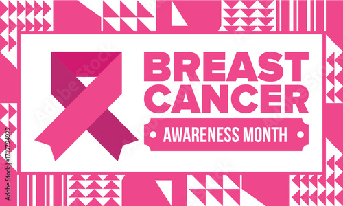 Breast Cancer Awareness Month. Pink october. Pink ribbon. Woman healthcare. Celebrate annual. Medic concept. Girl solidarity. Cancer prevention. Female disease. Poster, banner and background. Vector