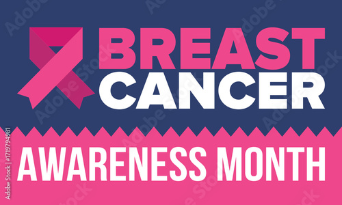 Breast Cancer Awareness Month. Pink october. Pink ribbon. Woman healthcare. Celebrate annual. Medic concept. Girl solidarity. Cancer prevention. Female disease. Poster, banner and background. Vector