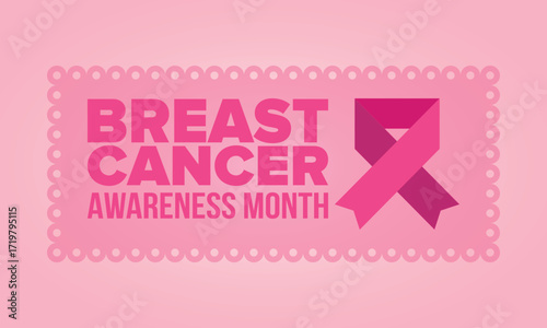 Breast Cancer Awareness Month. Pink october. Pink ribbon. Woman healthcare. Celebrate annual. Medic concept. Girl solidarity. Cancer prevention. Female disease. Poster, banner and background. Vector