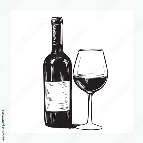 bottle and glass of wine