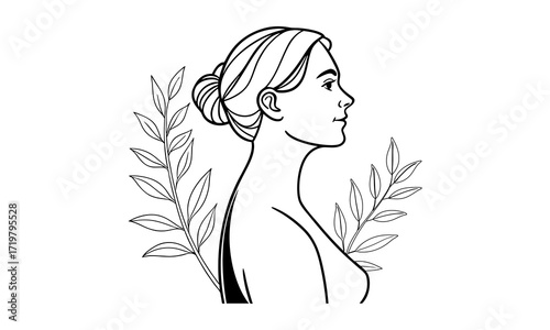 Woman icon flat style vector illustration.