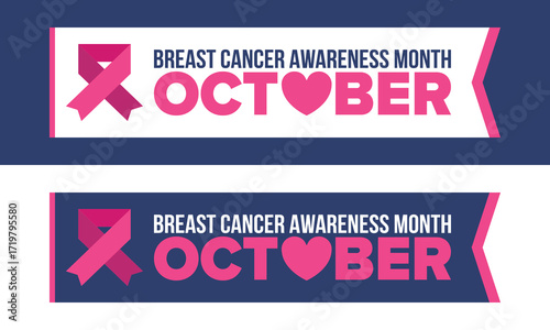 Breast Cancer Awareness Month. Pink october. Pink ribbon. Woman healthcare. Celebrate annual. Medic concept. Girl solidarity. Cancer prevention. Female disease. Poster, banner and background. Vector