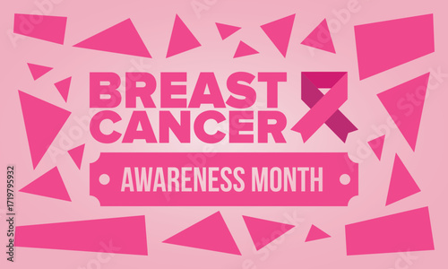 Breast Cancer Awareness Month. Pink october. Pink ribbon. Woman healthcare. Celebrate annual. Medic concept. Girl solidarity. Cancer prevention. Female disease. Poster, banner and background. Vector